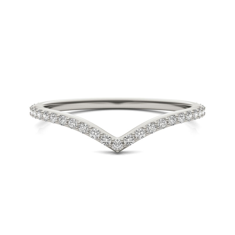 Lab-Created Moissanite Curved Band in 14K White Gold &#40;1/4 ct. tw.&#41;